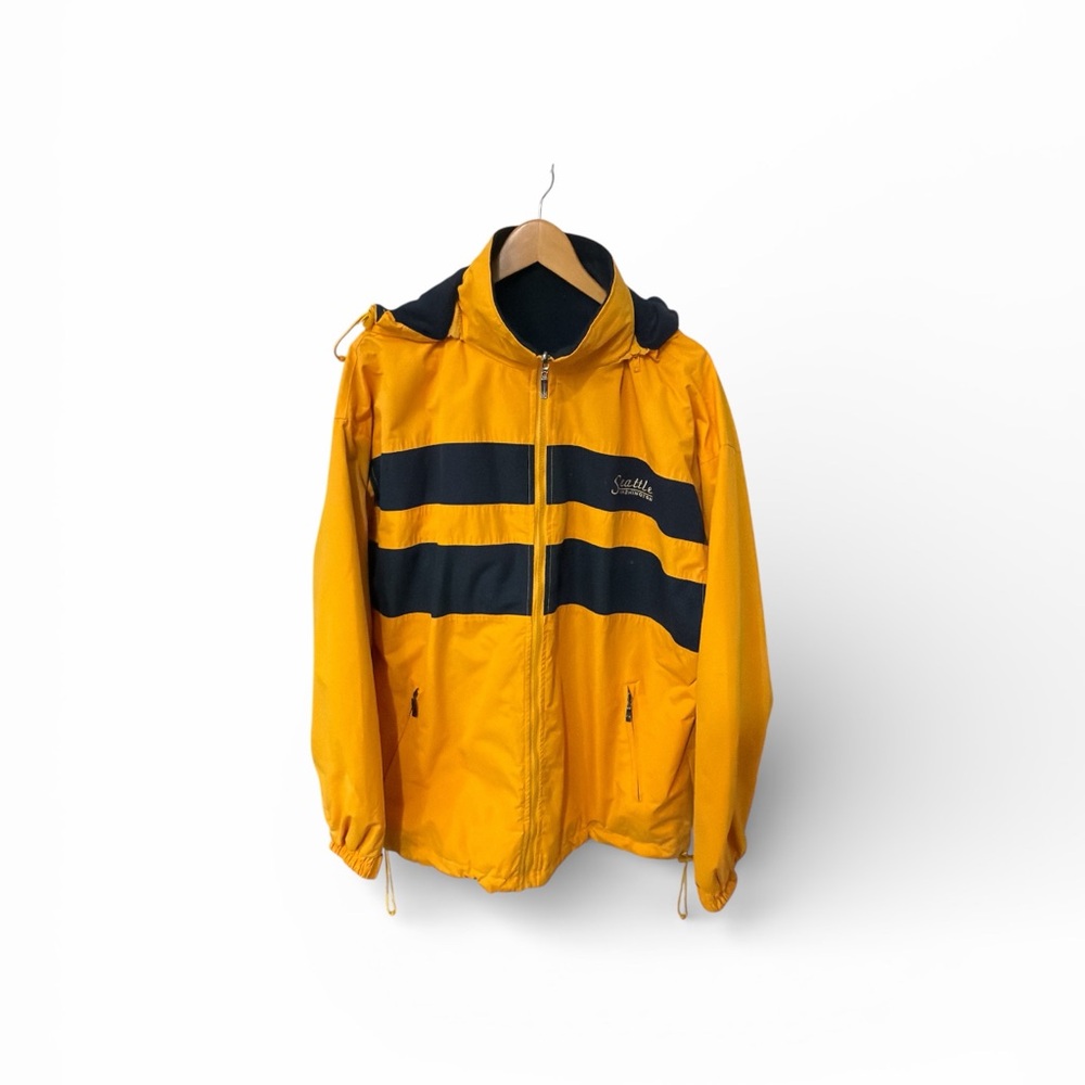 Seattle Men’s Cheneral Sports Reversible Jacket Waterproof Size XL Navy/Gold